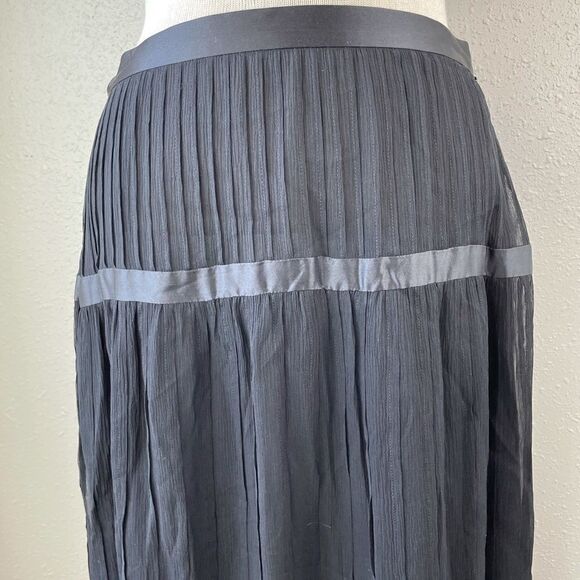 NWT Alfani Black Silk Maxi Skirt Size 10 - Picture 2 of 9